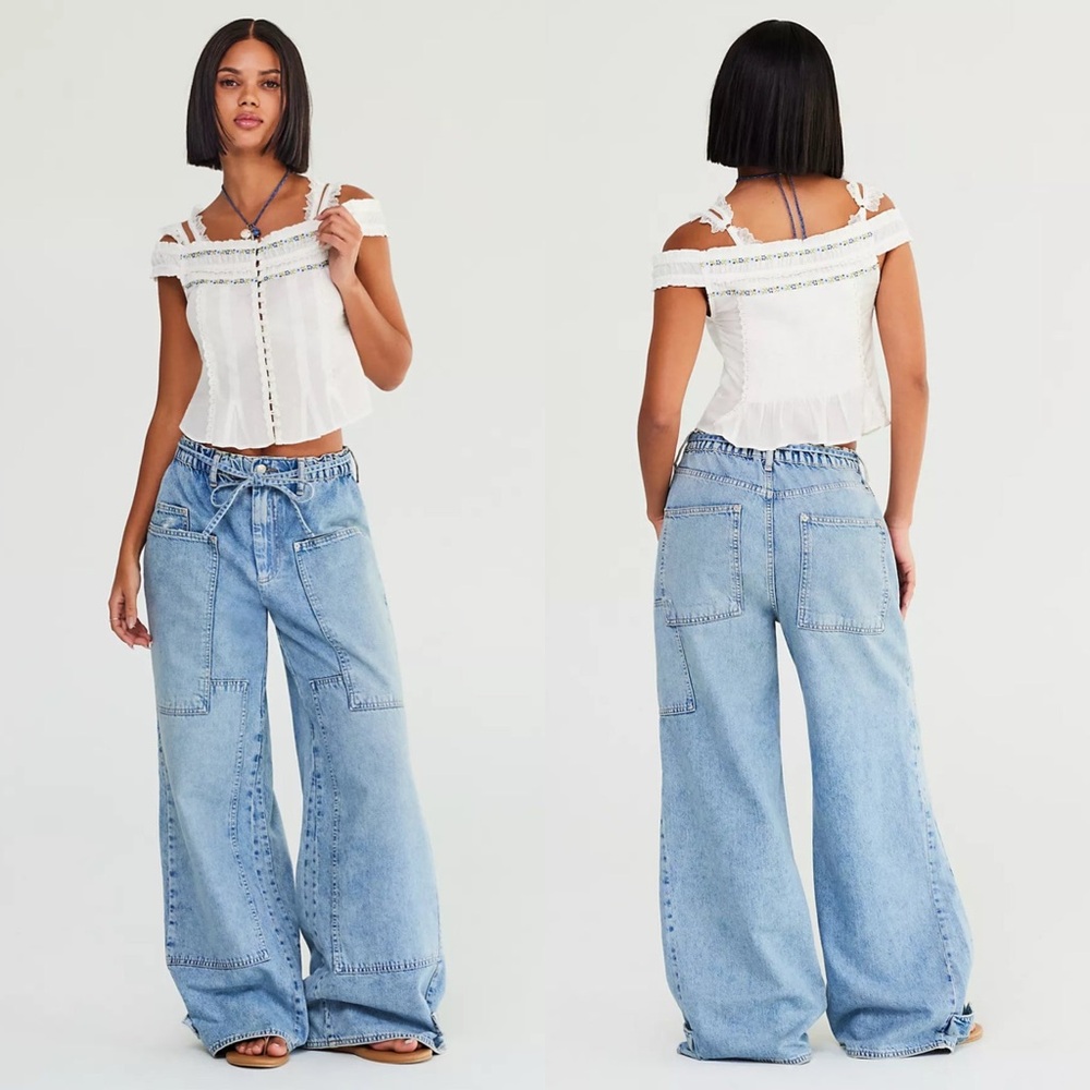 Women's Light Blue Flare & Wide Leg Jeans